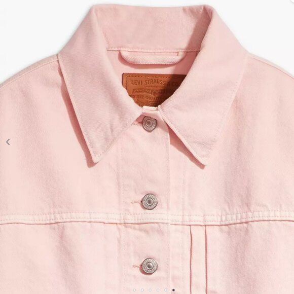 Levis Womens Tailored 90s Trucker Jean Jacket in Pink Mauve NEW - Picture 5 of 12